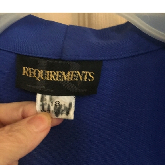 Requirements Royal Blue Blazer,size 18 - Picture 3 of 6